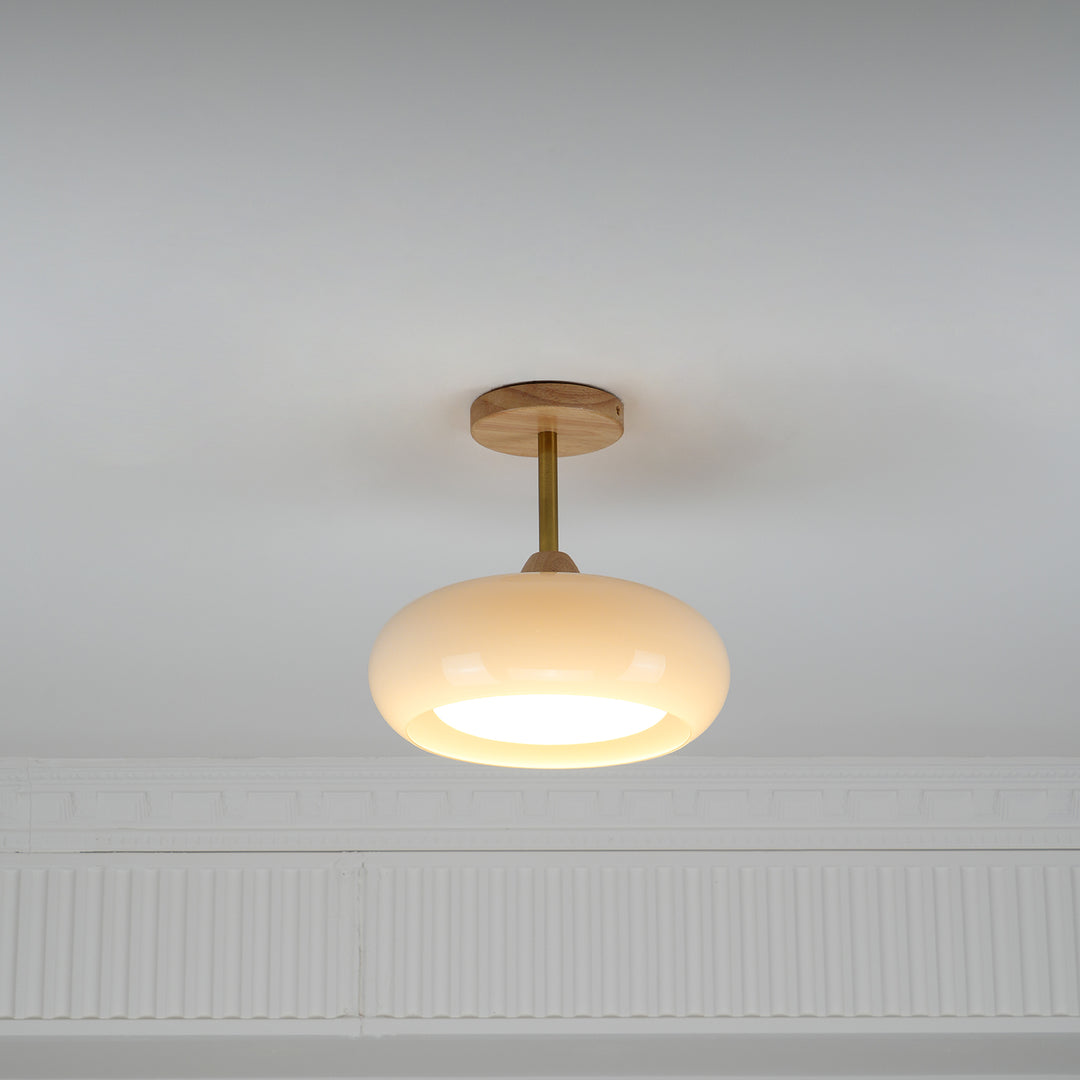 Bauhaus Pot Ceiling Light – Retro Glass Flush Mount for Modern Homes