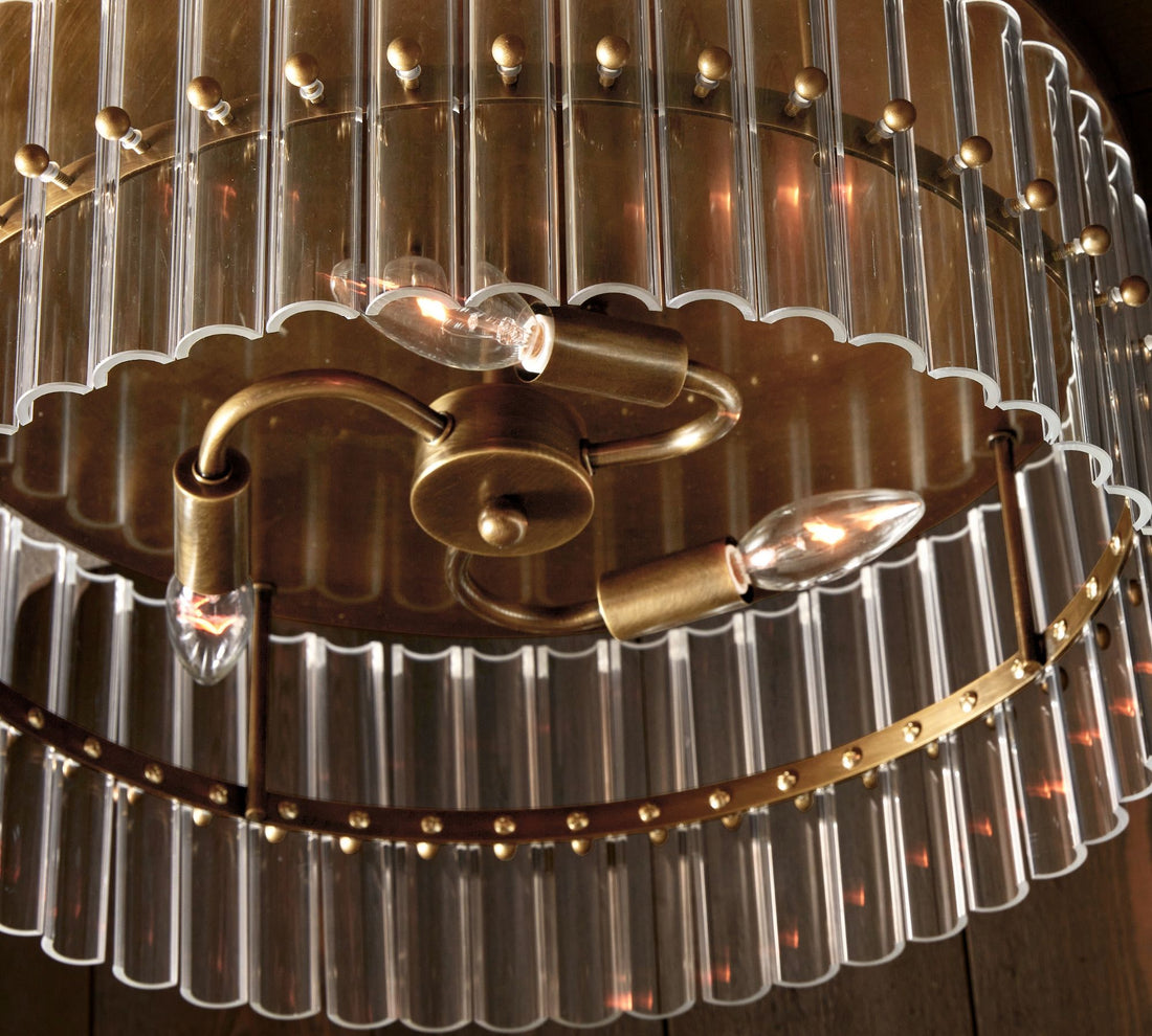 Plafonnier encastré en cristal Lumora – Élégant plafonnier en laiton