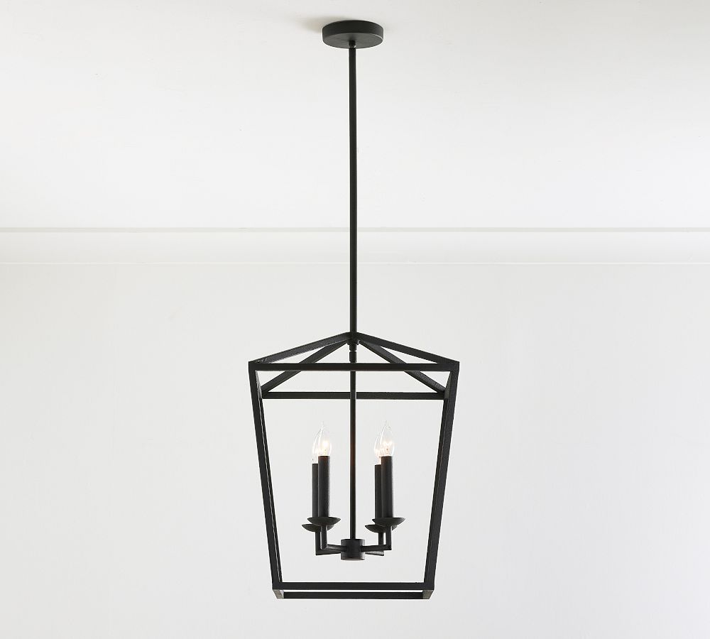 Rowan Bronze and Brass Lantern Pendant Light - Steel Hanging Ceiling Fixture