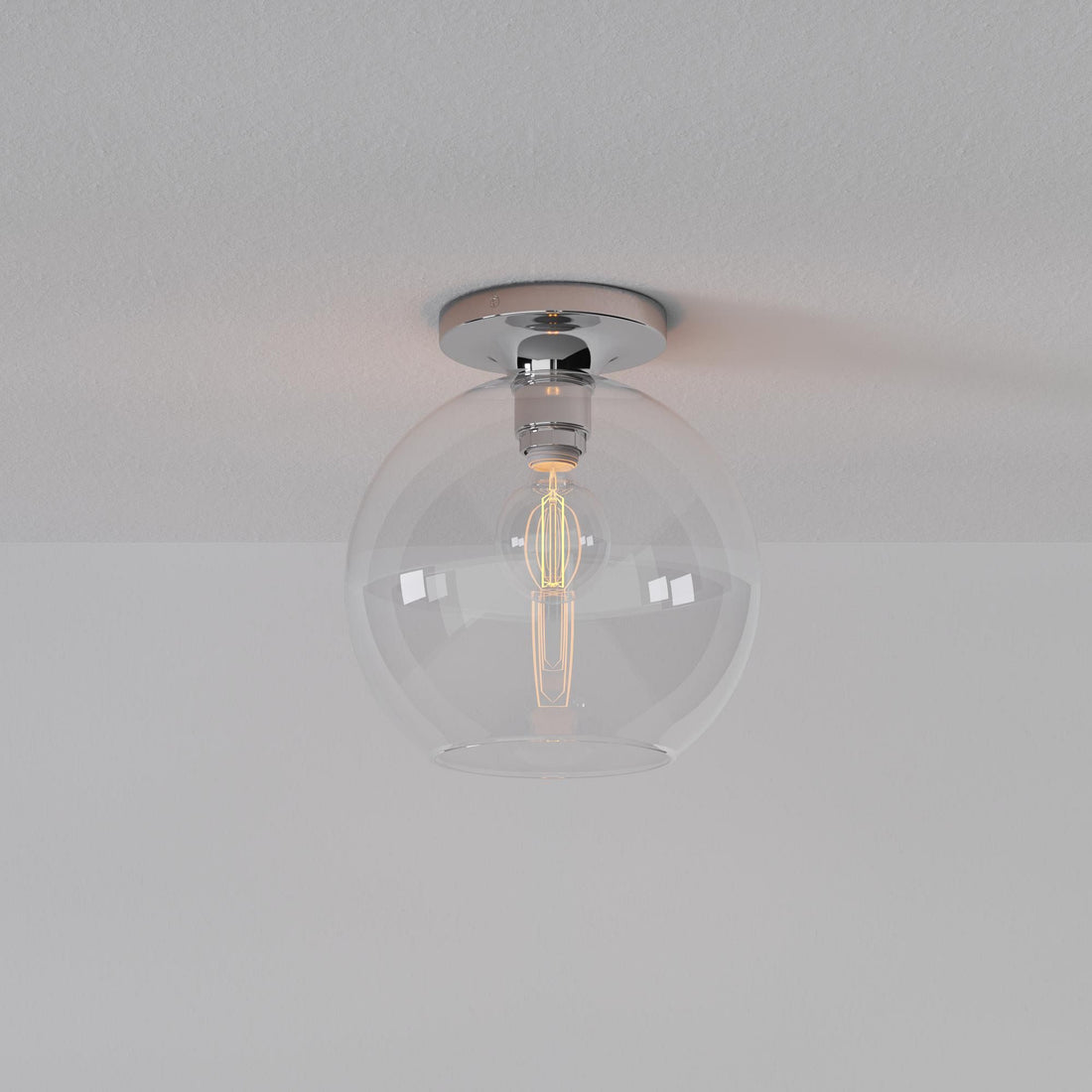 Selvion Modern Globe Ceiling Light - Damp-Rated Bathroom Lighting - Luxe Glass Shade