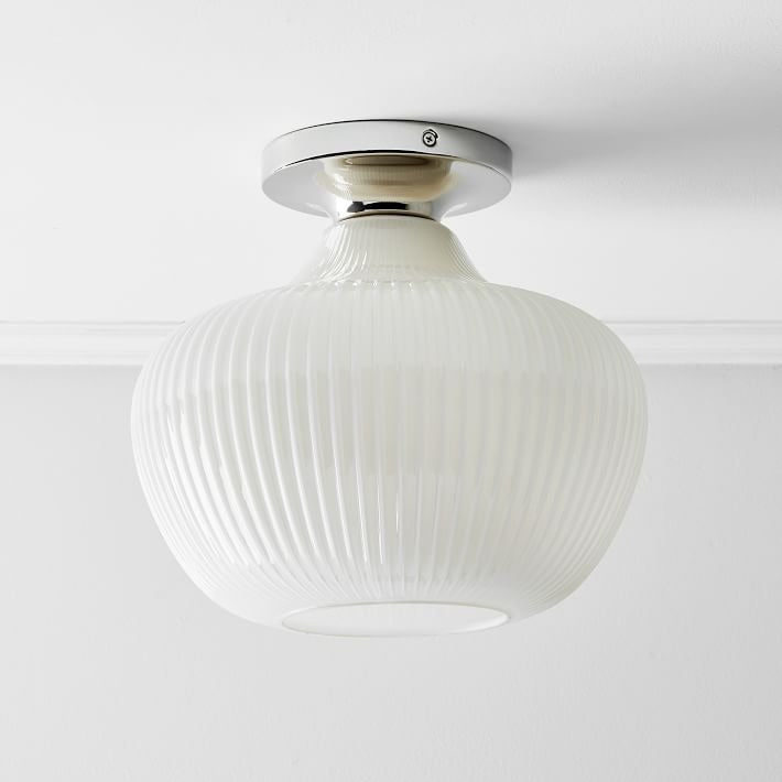 Rivrona Glass Flush Mount Ceiling Light - Modern Champagne Globe Design