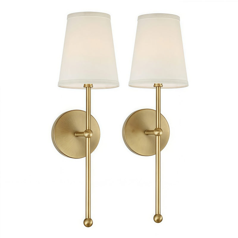 Fabric Wall Sconce - Brass Bedroom Wall Light
