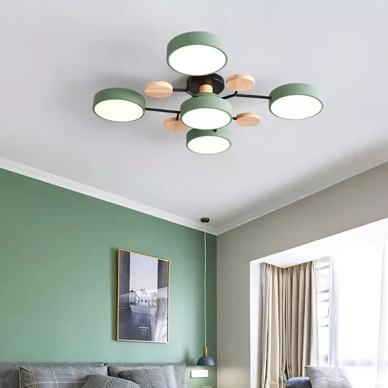 Branch Multi Heads Ceiling Lamp – Nordic Style Disc Lamp
