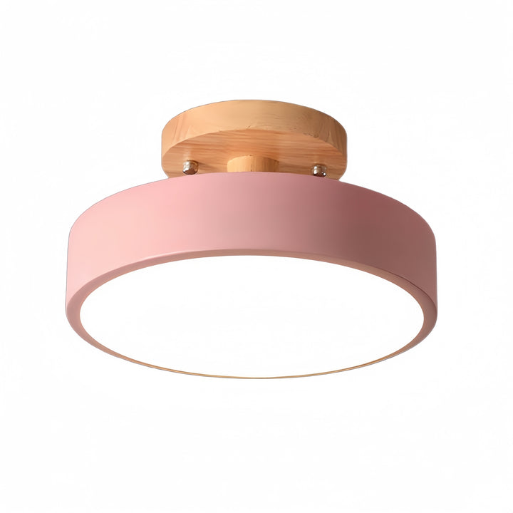 Plafonnier rond Macaron – Plafonnier en bois de style scandinave
