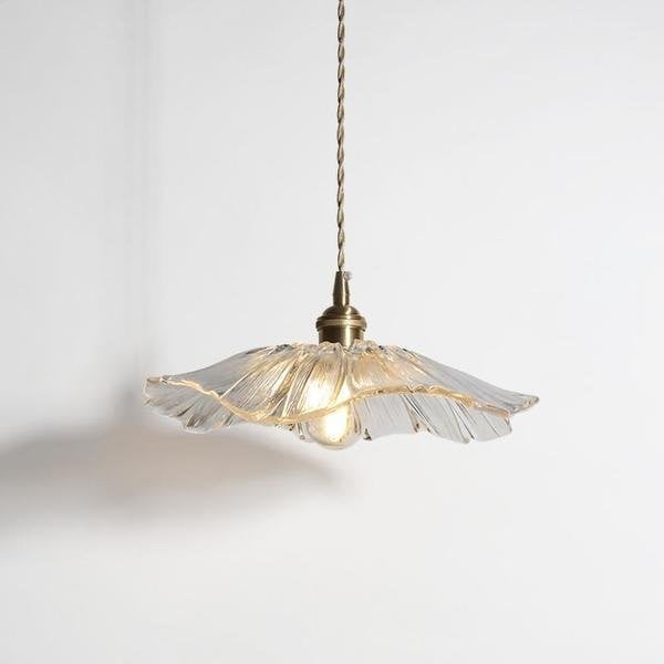 Retro Lotus Glass Pendant Light For bedroom