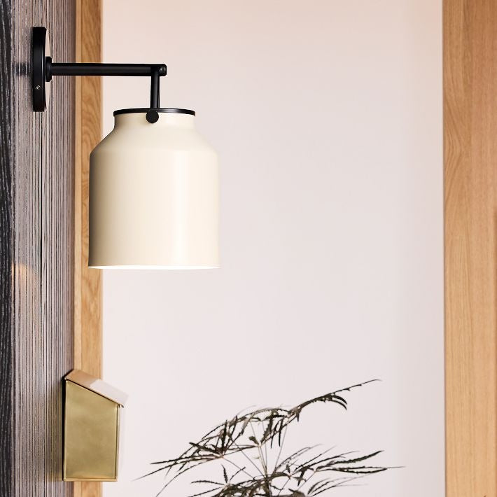 Applique murale d'extérieur minimaliste Hanton – Applique industrielle en métal mat pour espaces modernes
