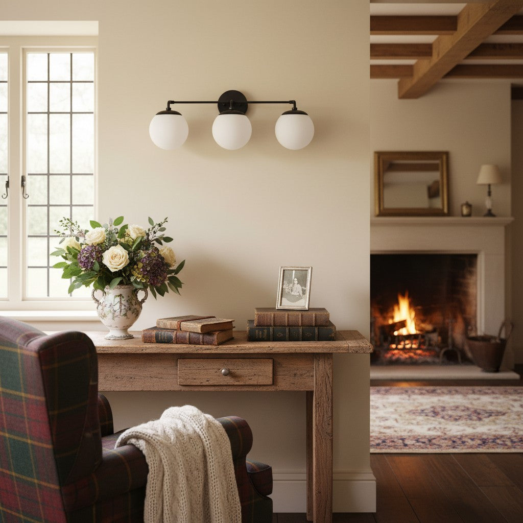 Glorica Glass Wall Sconce - Modern Vintage Vanity Light Fixture