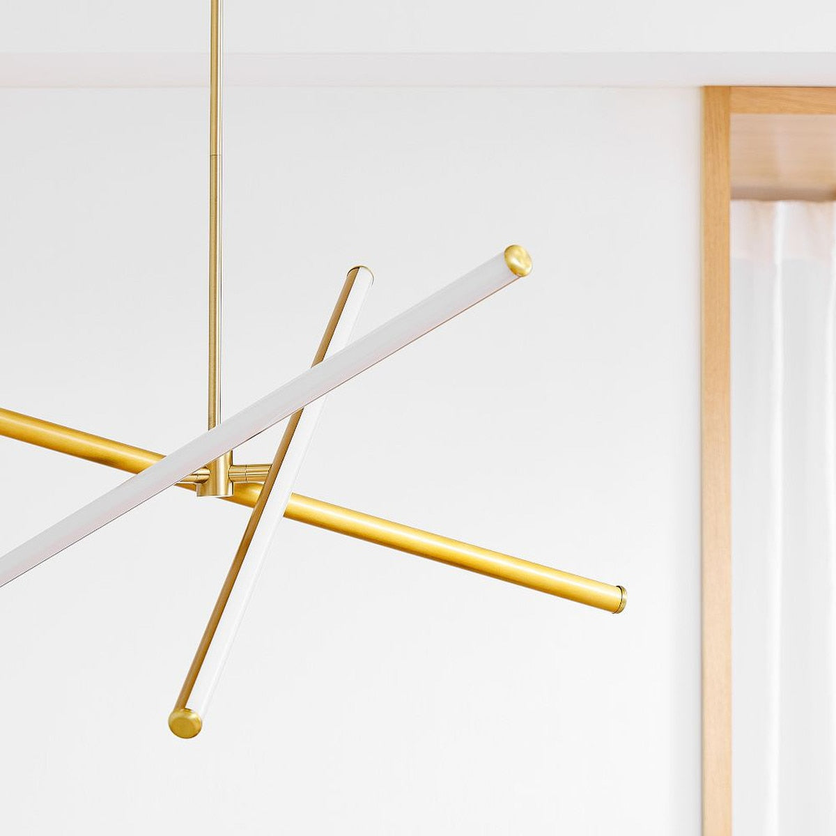 Voro Minimalist Chrome Light Rods - LED Semi-Flush Mount Ceiling Light