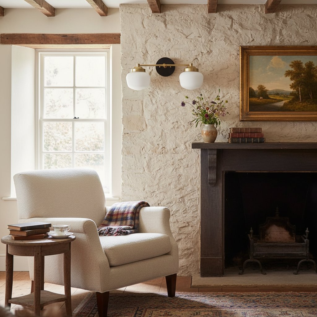 Opalume Glass Art Deco Vanity Light - Bathroom Wall Sconce with White Glass Shades