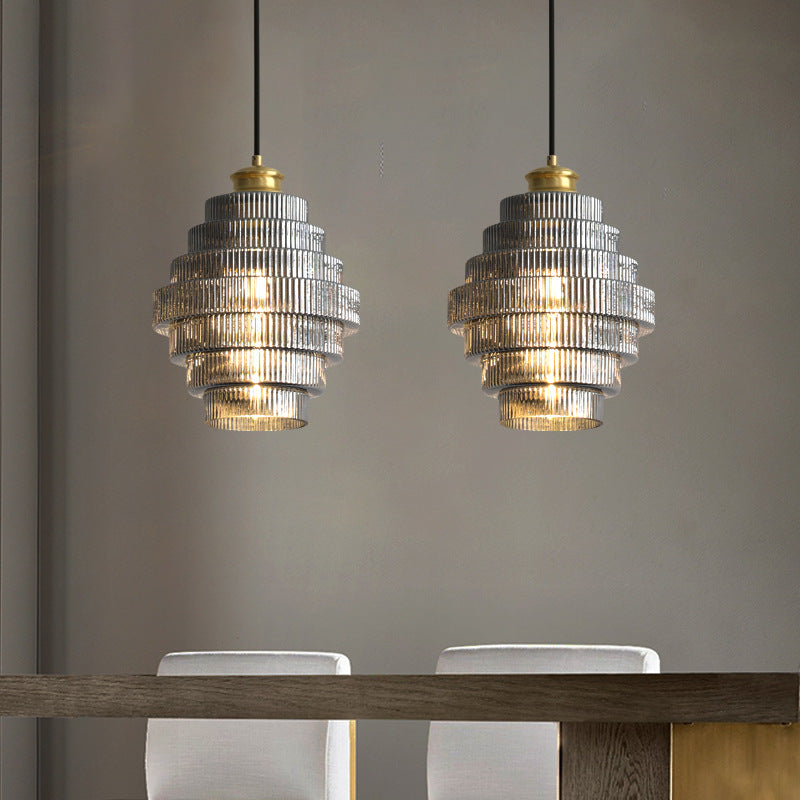 Suspension Verre Fumé Design – Suspension en Verre Vintage pour Salon