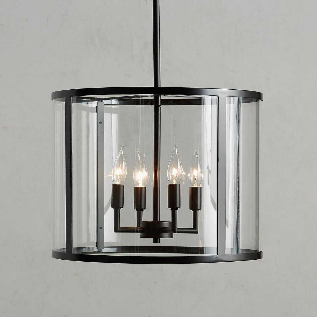 Lanterne d'extérieur moderne en fer Ferrix - Luminaire industriel en verre