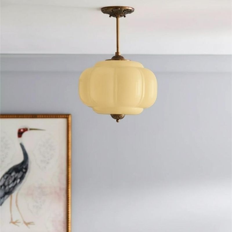 Eloise Vintage Pendant Light - Glass Semi-Flush Mount for Kitchen