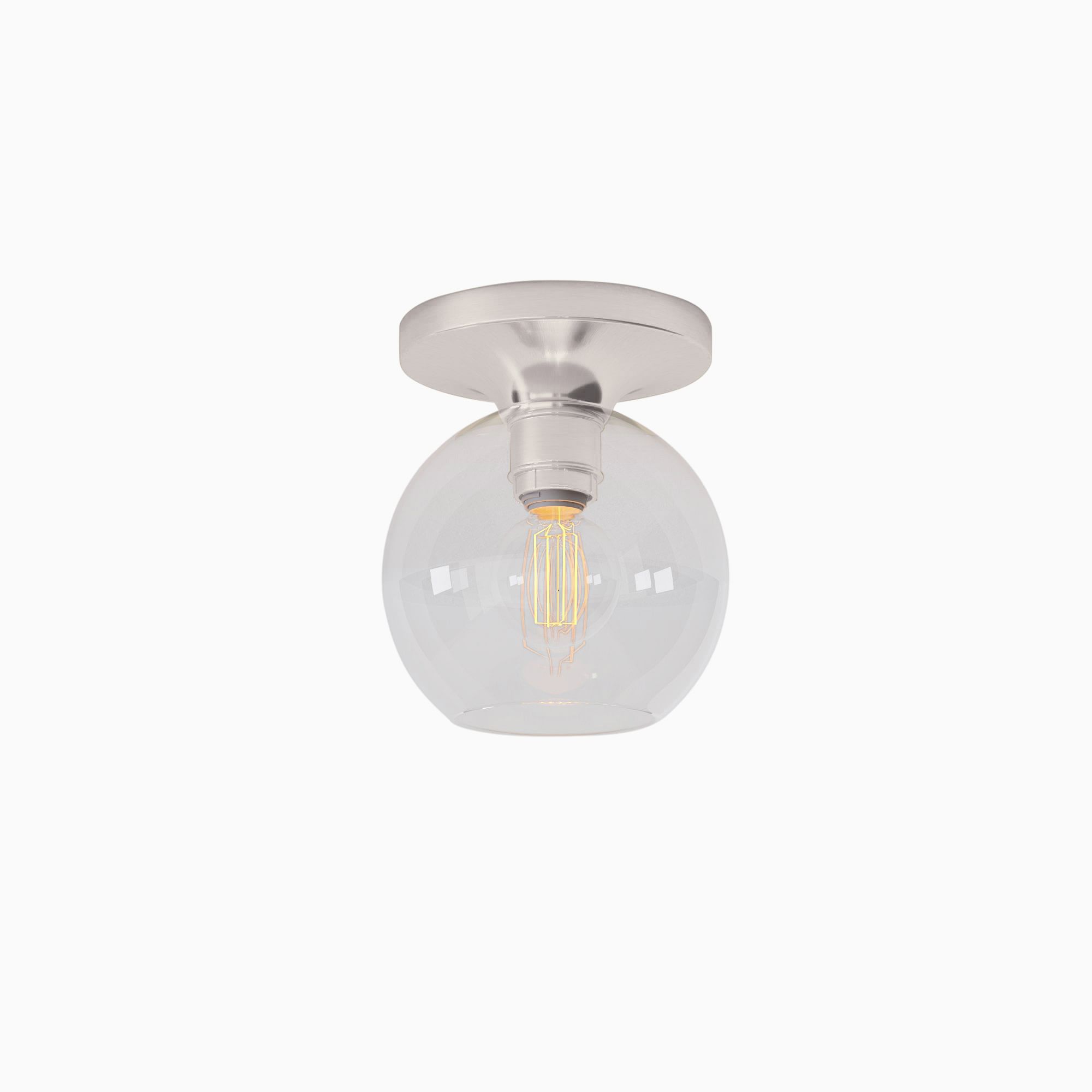 Selvion Modern Globe Ceiling Light - Damp-Rated Bathroom Lighting - Luxe Glass Shade