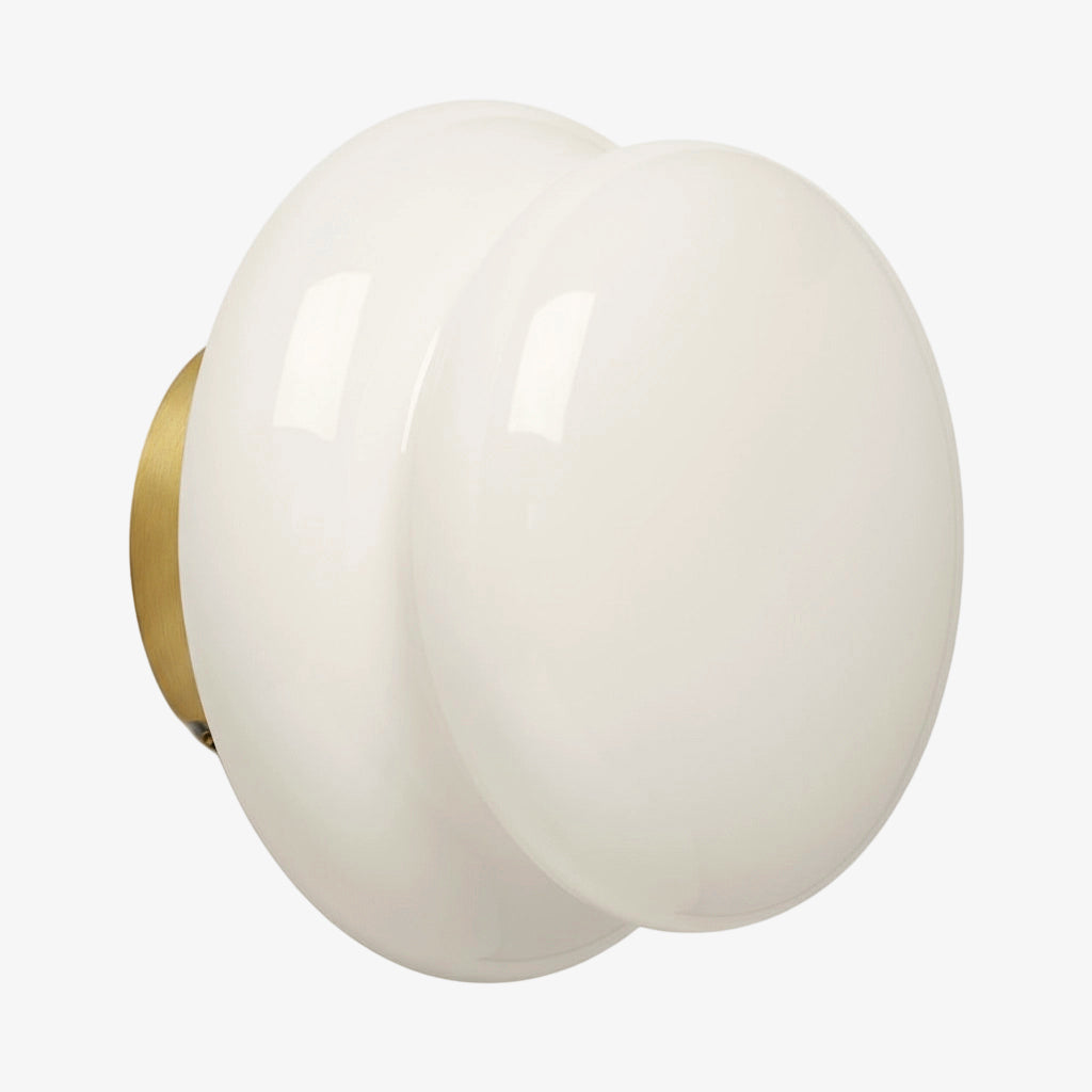 Vintage Opal Glass Wall Lamp - Classic Round Sconce for Living Room