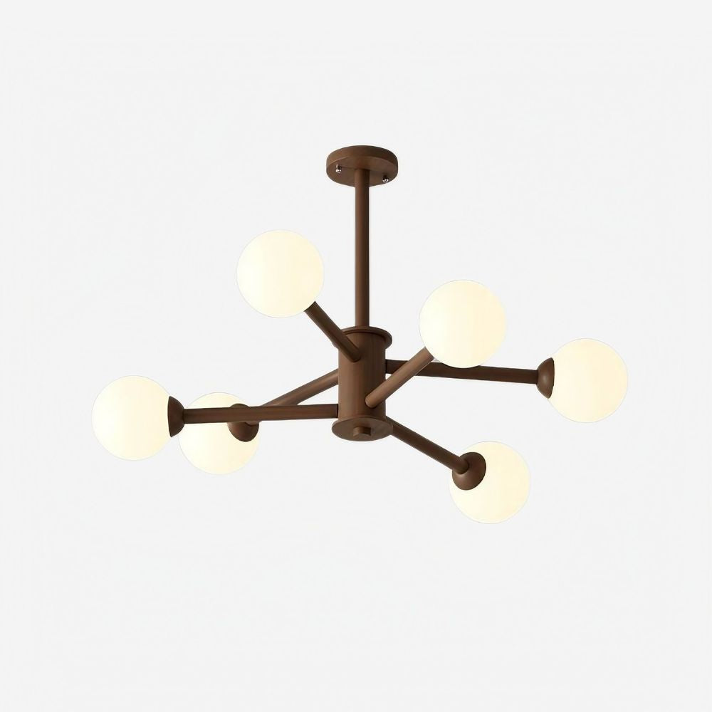Flush Mount Sputnik Light - Natural Wood Ceiling Light for Stylish Interiors