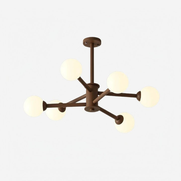 Flush Mount Sputnik Light - Natural Wood Ceiling Light for Stylish Interiors