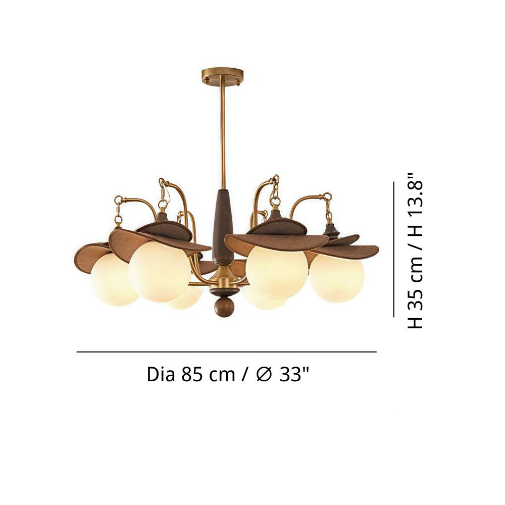 Raffia Multi Glass Globe Chandelier - Frosted Globe Lighting for Living Room