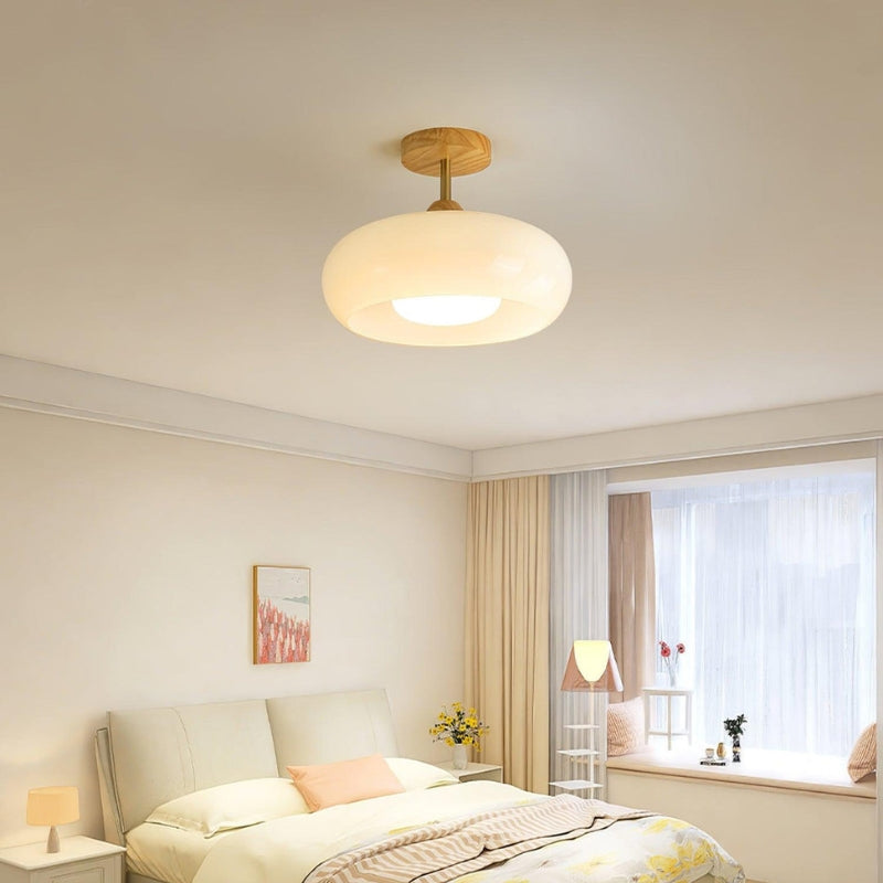 Bauhaus Pot Ceiling Light – Retro Glass Flush Mount for Modern Homes