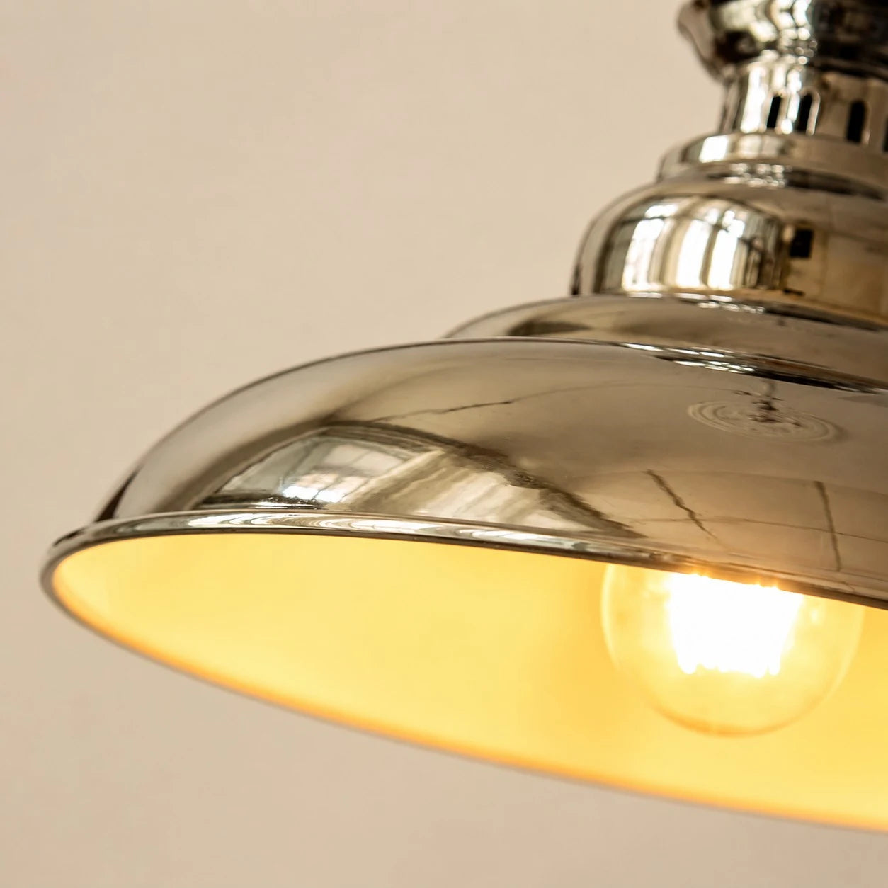 Bauhaus chrome dome pendant light