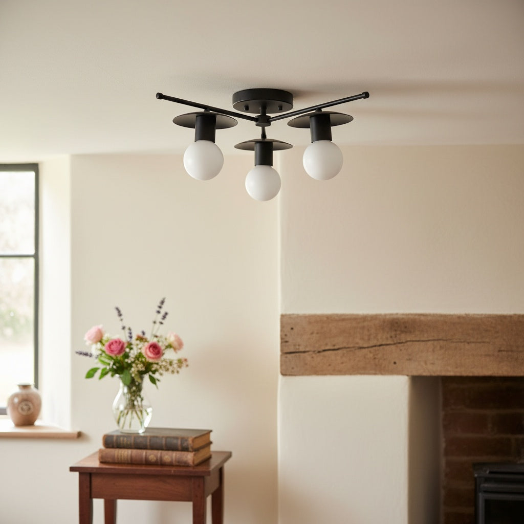 Radiro Globe Industrial Art Deco Light - Unfinished Brass Chandelier with Backsplashes