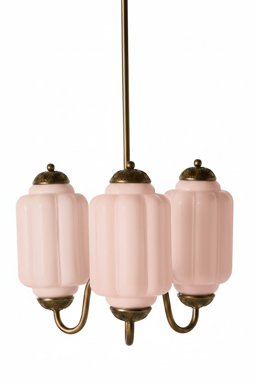 Eloise Vintage Glass Chandelier - Milk Glass Home Accent