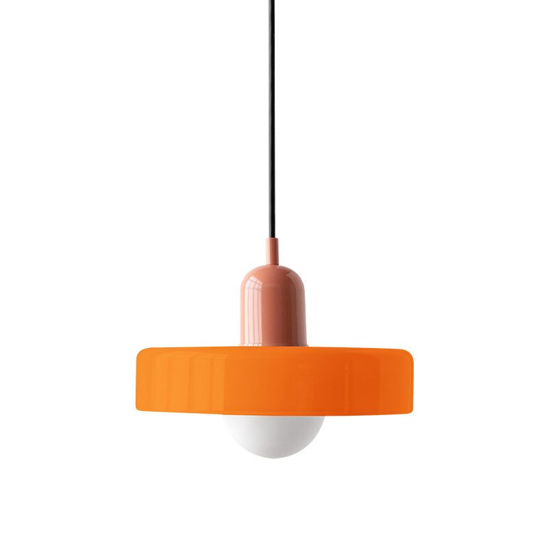 Disc Orb Glass Pendant Lamp – Morandi Pendant Light for Living Rooms