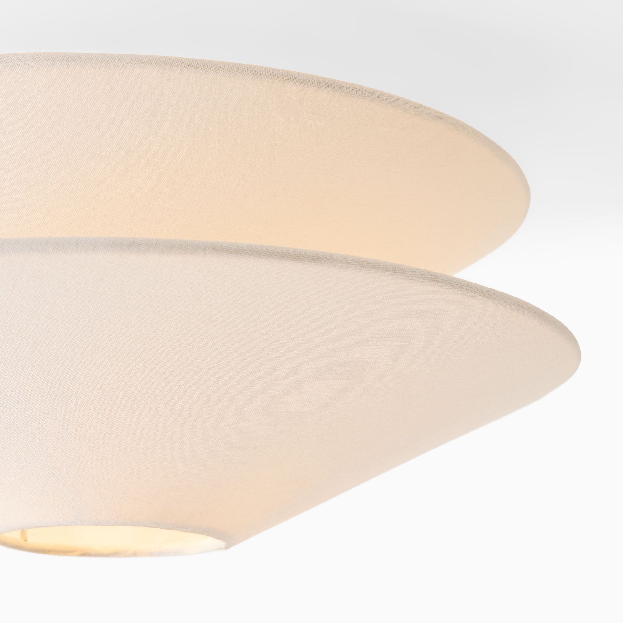 Solivara White Linen Ceiling Light - Modern Flushmount for Bedroom