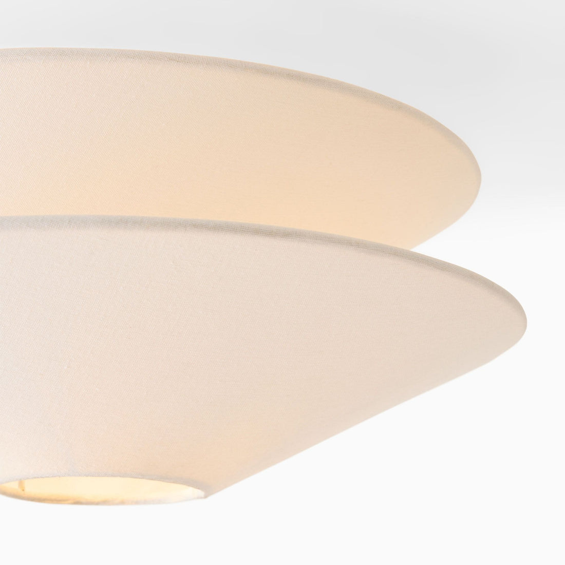Solivara White Linen Ceiling Light - Modern Flushmount for Bedroom