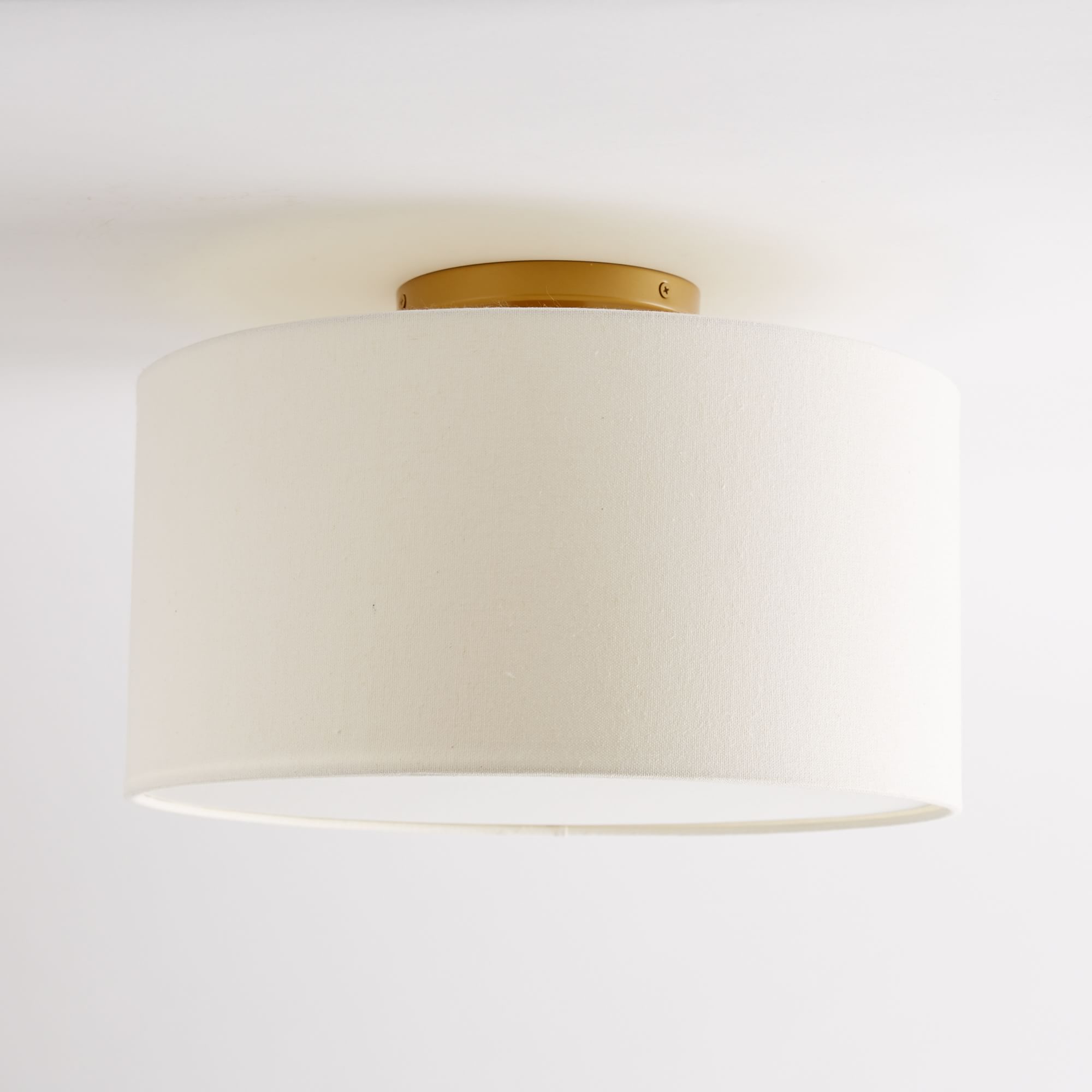Jelvane Fabric Drum Ceiling Lamp - Linen Flush Mount Light for Hallway