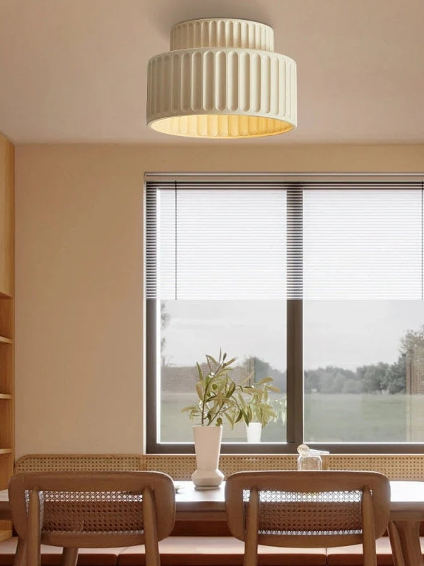 White Resin Rim Acrylic Ceiling Lamp IP20 Environment Indoor