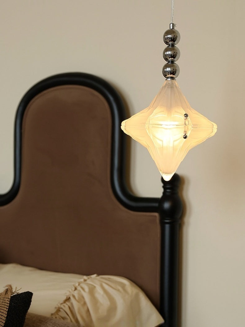 Art Deco Astris Elara Star Pendant Light-Frosted Glass Pendant with Geometric Style