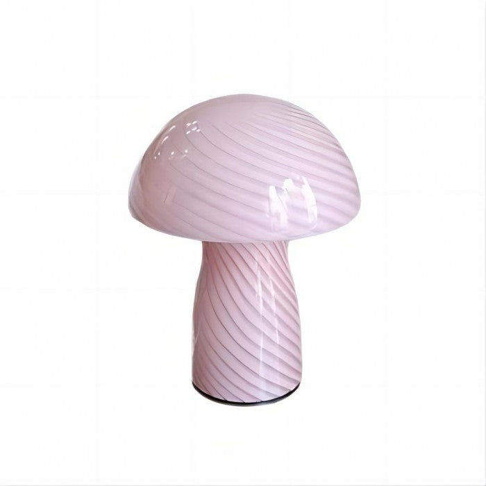Mushroom Table Lamp – Designer Striped Glass Light for Cozy Spaces