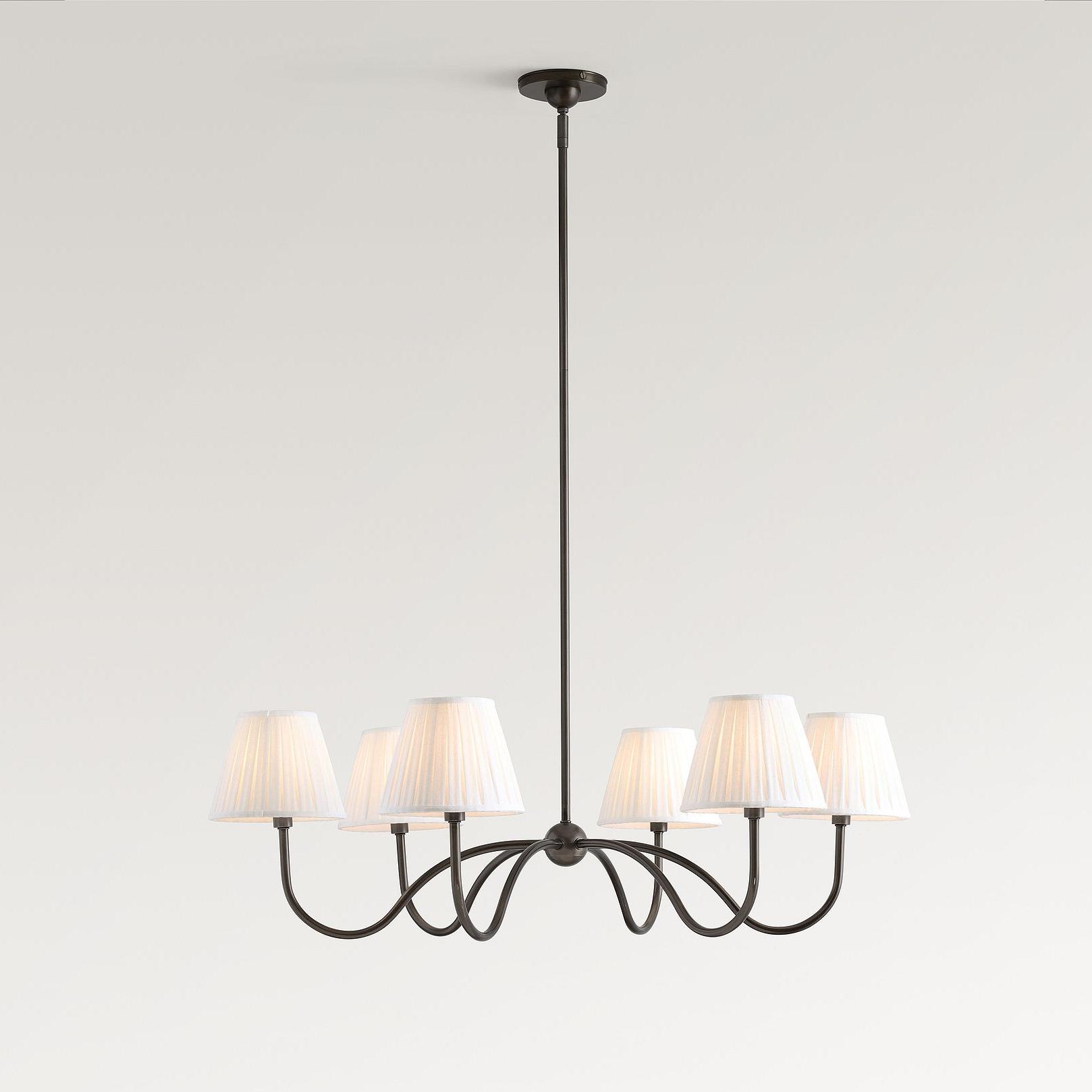 Luvora Fabric Modern Chandelier - Multi-Head Pleated Shade for Living Room