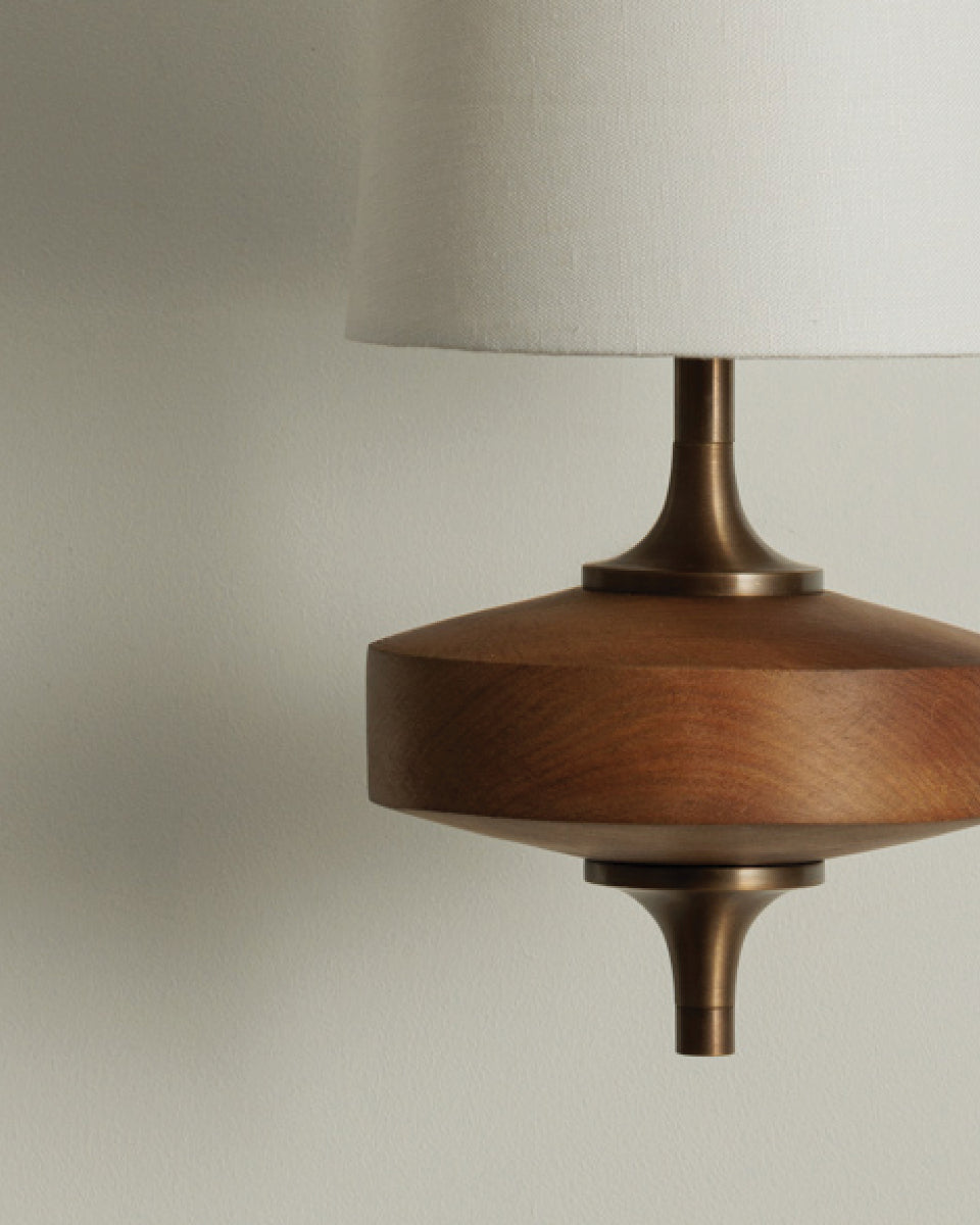 Natural Fabric Wall Lamp - Wood Palm-Shaped Sconce for Hallway