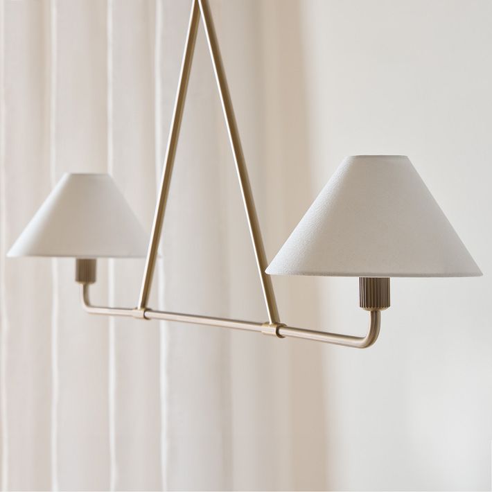 Diora Linen Adjustable Chandelier - Metal Modern Fixture for Living Room