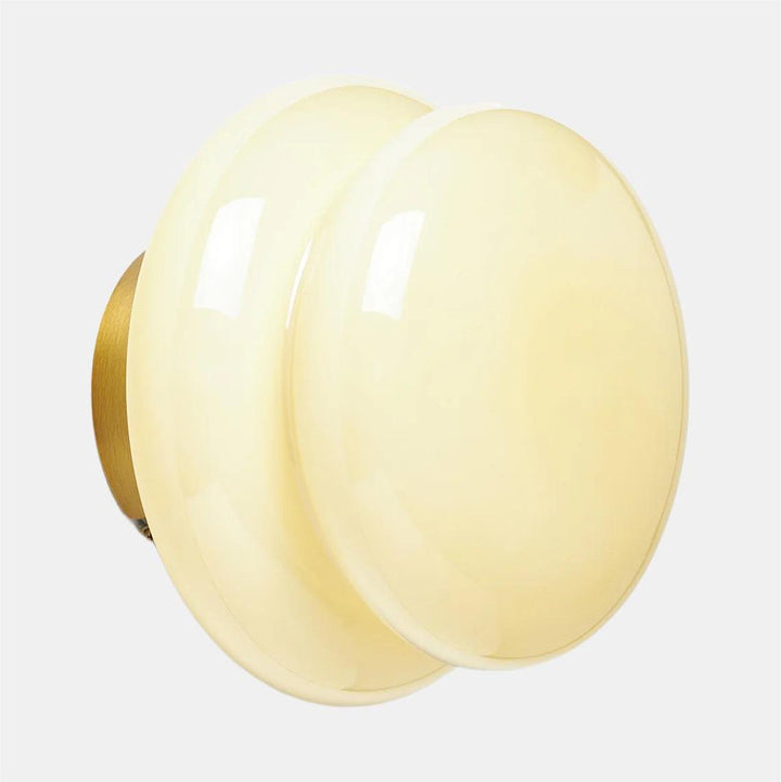 Vintage Opal Glass Wall Lamp - Classic Round Sconce for Living Room