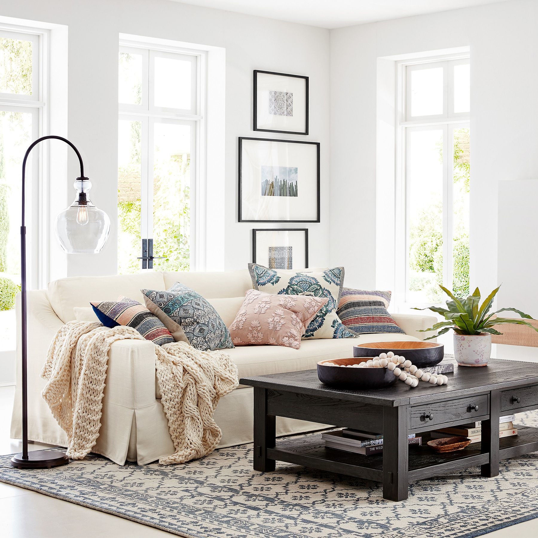 Lawson Recycled Glass Floor Lamp - Unique Brass Finish Aluminum Lighting