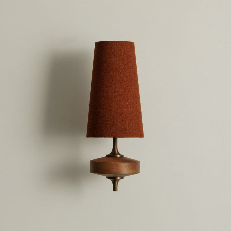 Natural Fabric Wall Lamp - Wood Palm-Shaped Sconce for Hallway