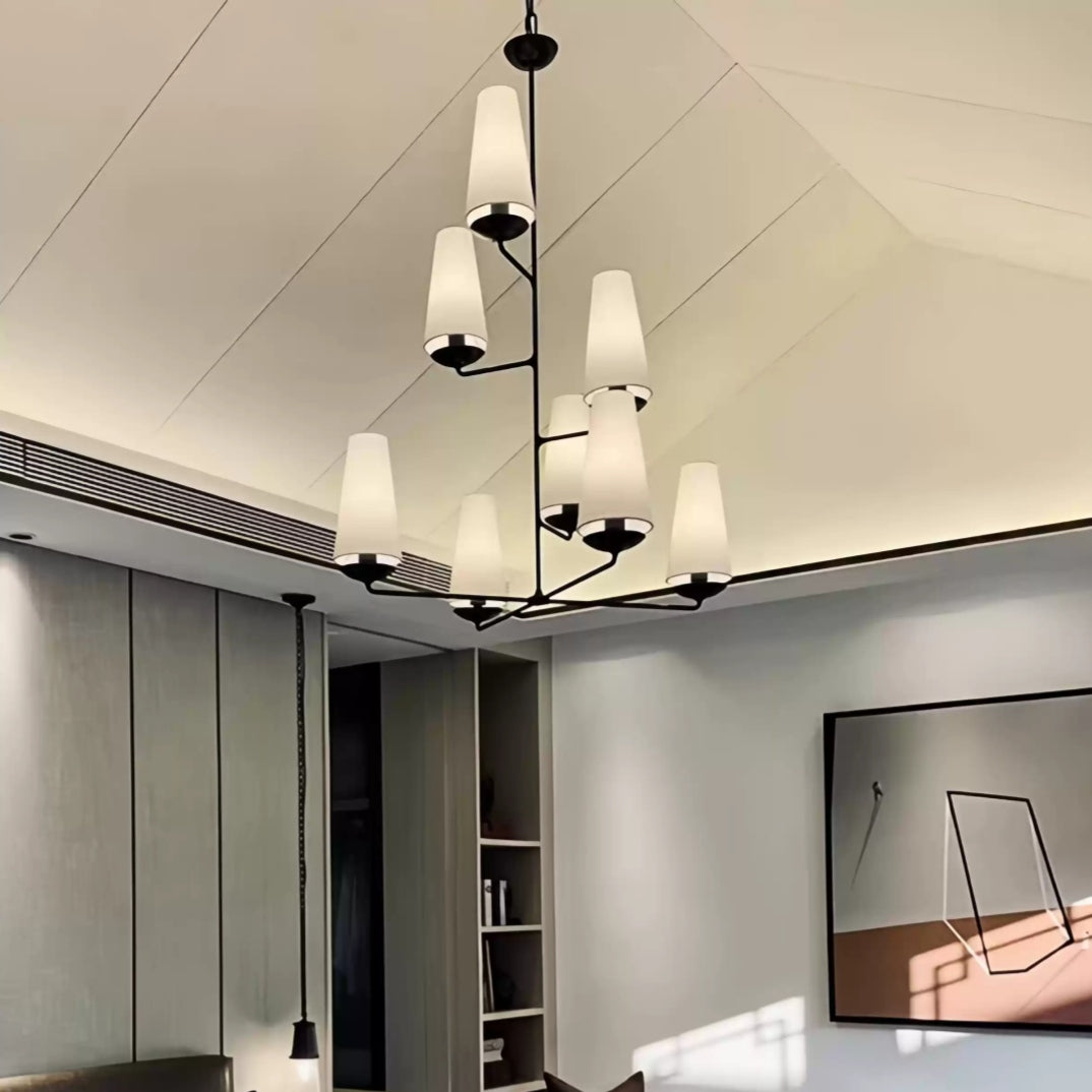 Contemporary Fontaine Vertical Chandelier - Modern Multi-Head Pendant Fixture