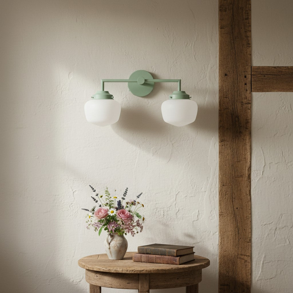 Opalume Glass Vanity Light - Vintage Inspired Bathroom Wall Lighting