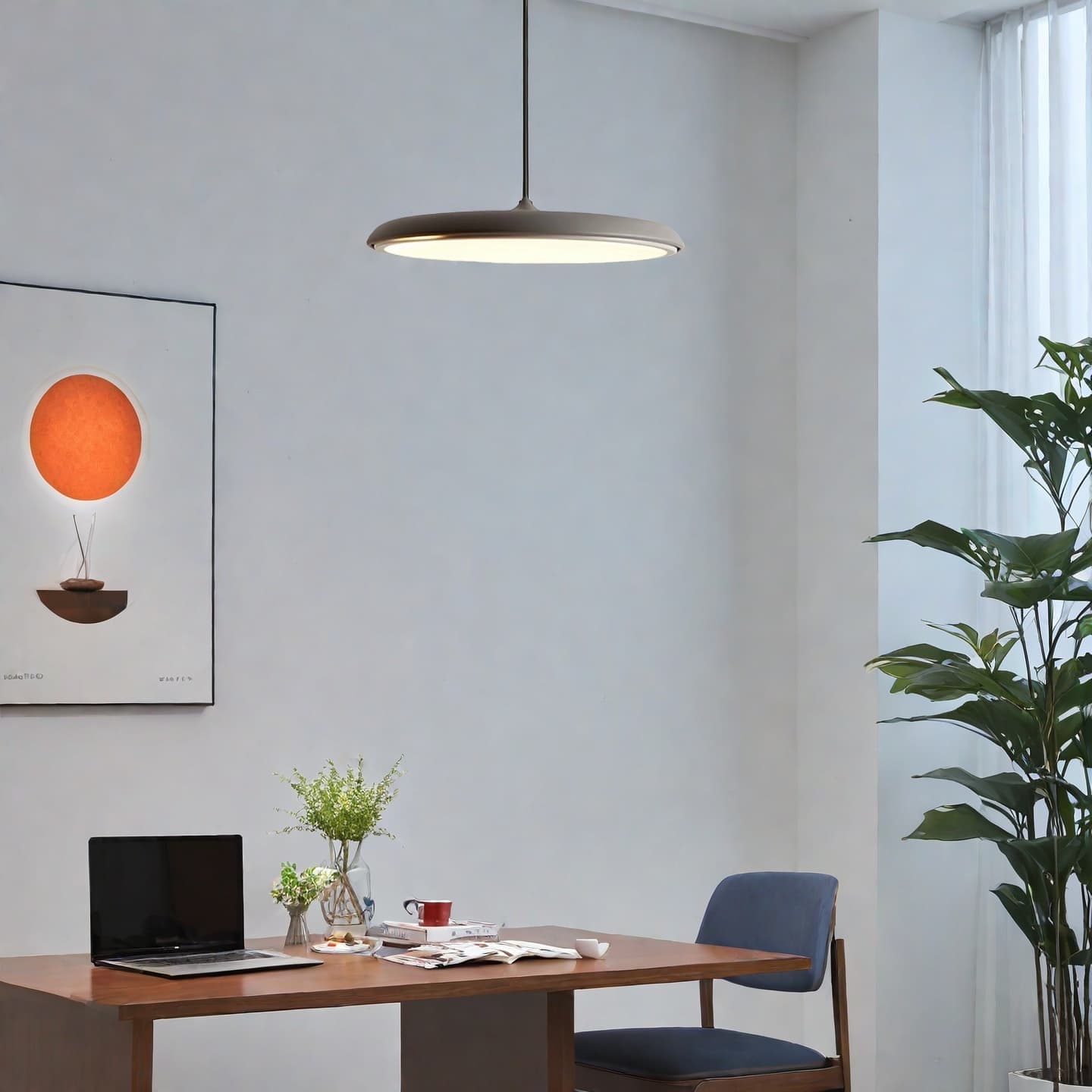 Macaron Pendant Light - Contemporary Dark Blue Metal Acrylic Decor