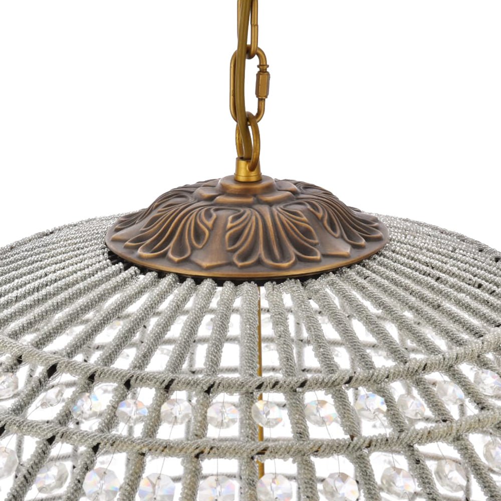 Vintage Brass Crystal Globe Chandelier for Sophisticated Lighting