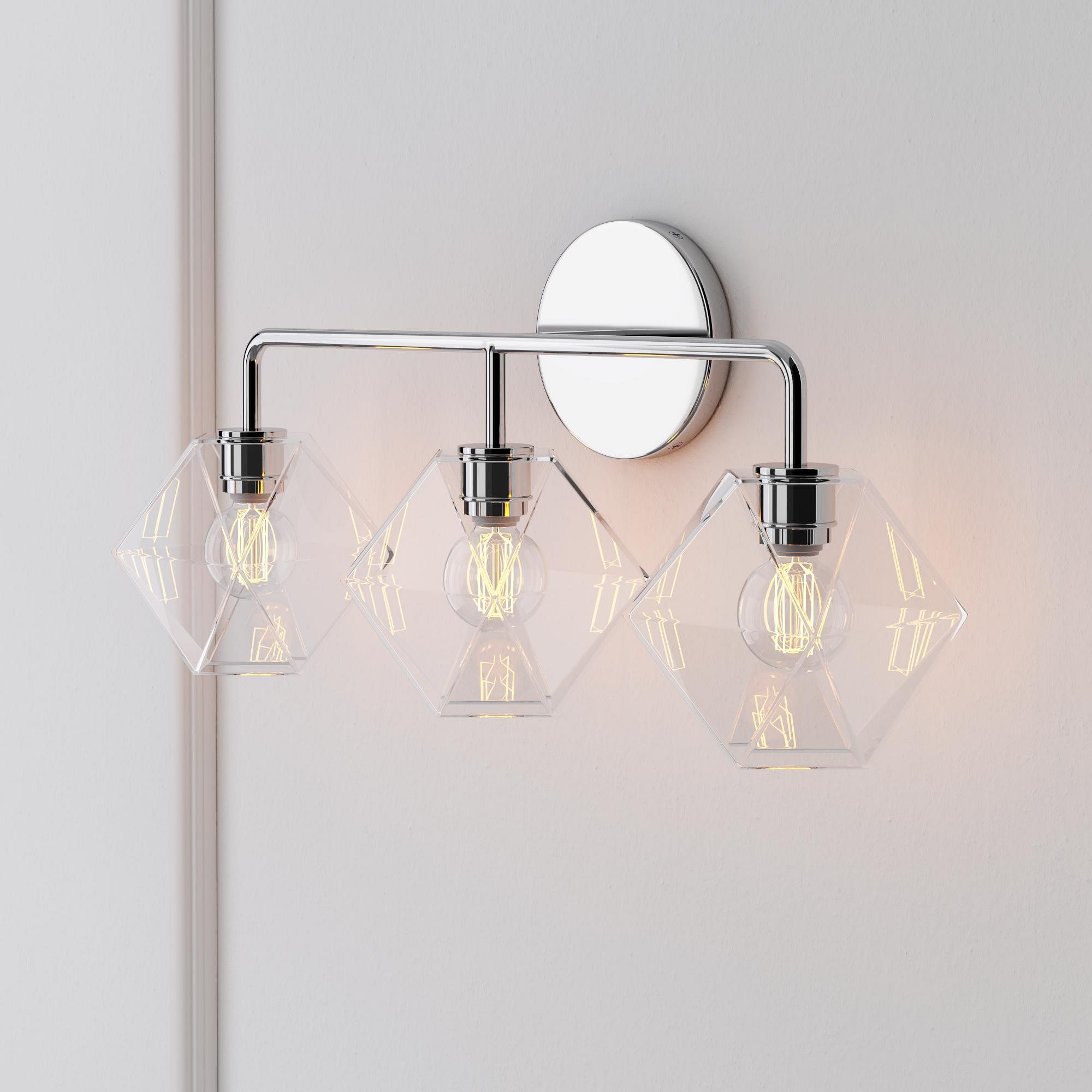 Talvior Geometric Modern Bathroom Sconce - Faceted Shade Light in Luxe Finishes