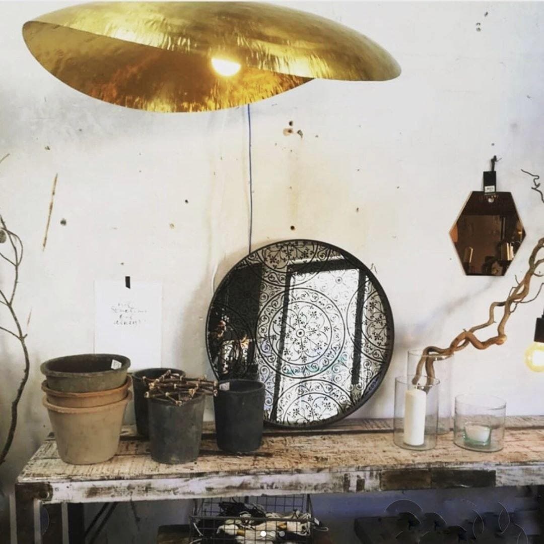 Hammered Brass Suspension Light