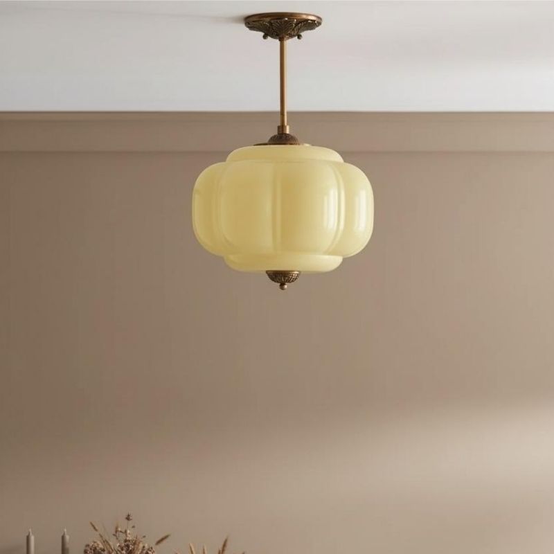 Eloise Vintage Pendant Light - Glass Semi-Flush Mount for Kitchen