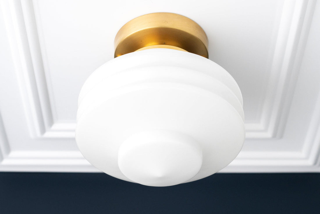 Geotower Glass Art Deco Ceiling Light - Glass Globe - Elegant Home Fixture