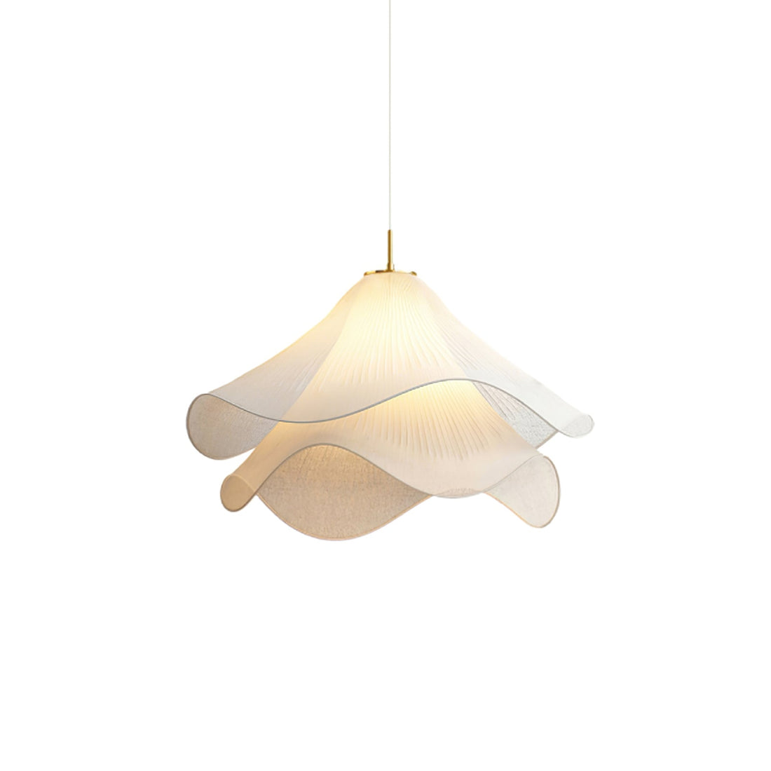 Ethereal Pleated Fabric Bloom Pendant Lamp - French Floral Design Fixture