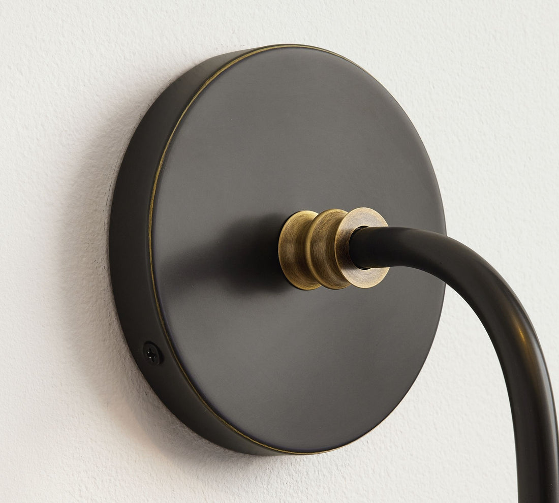 Calin White Linen Shade Wall Light - Classic Iron Sconce for Hallway
