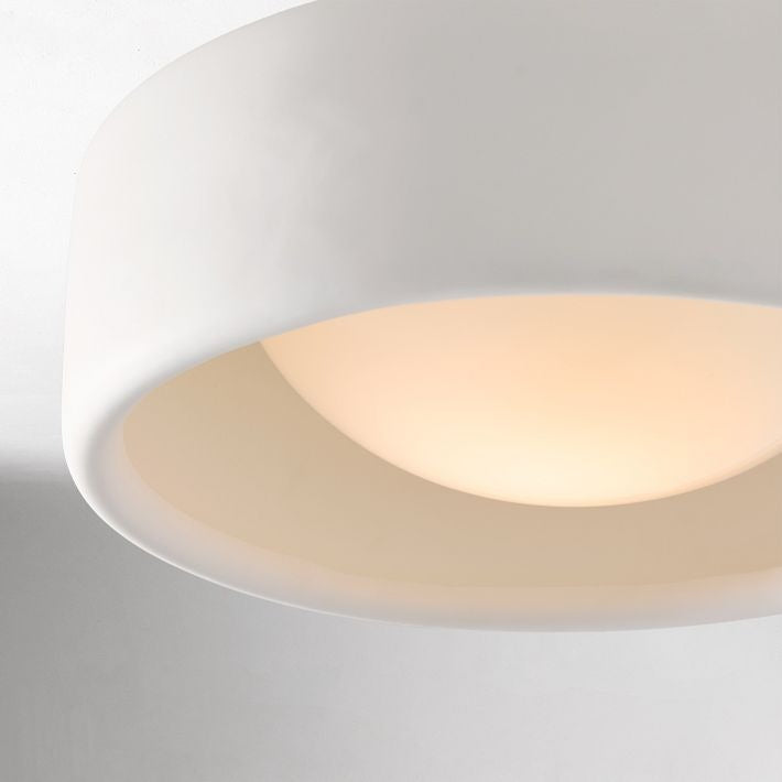 Plafonnier encastré moderne en porcelaine Cerova – Élégant abat-jour ivoire
