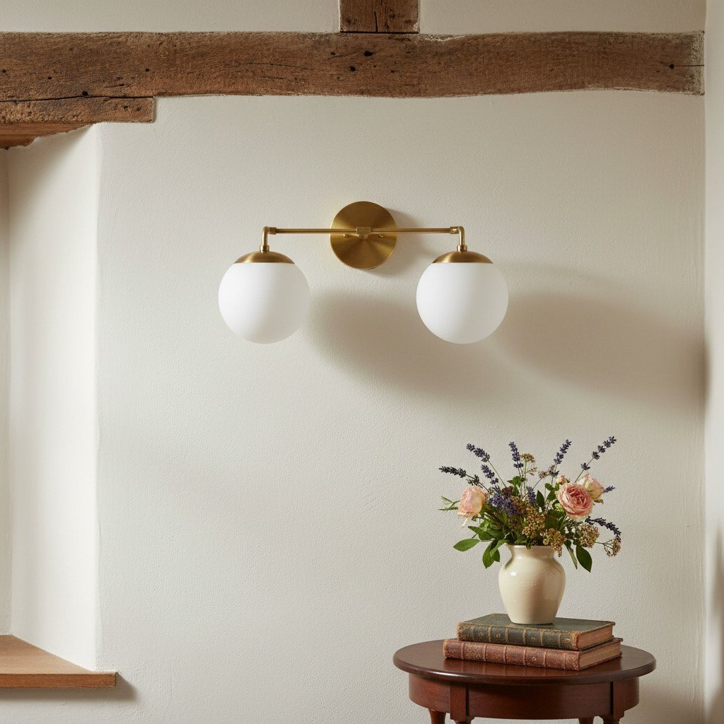 Glorica Glass Wall Sconce - Modern Vintage Vanity Light Fixture
